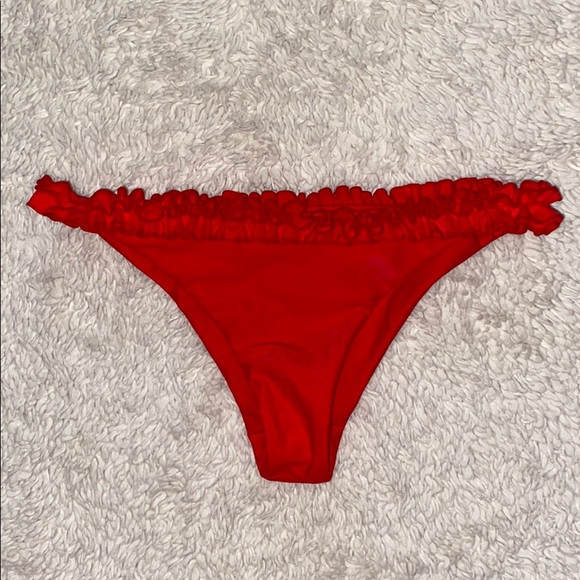 Lolli Swim x REVOLVE Red Ruffle Bikini Bottoms - Picture 3 of 5